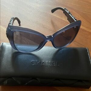 CHANEL Navy Butterfly Frame Designer Sunglasses
